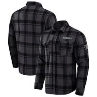 Men's Darius Rucker Collection by Fanatics Black Las Vegas Raiders Plaid Button-Up Shirt