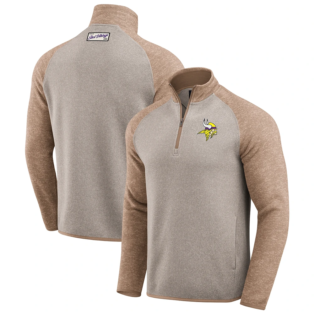 Men's Darius Rucker Collection by Fanatics Tan Minnesota Vikings Tonal Quarter-Zip Jacket