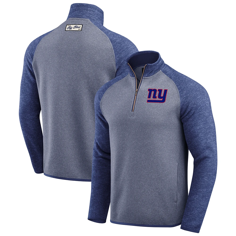 Men's Darius Rucker Collection by Fanatics Blue New York Giants Tonal Quarter-Zip Jacket