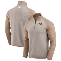 Men's Darius Rucker Collection by Fanatics Tan Baltimore Ravens Tonal Raglan Quarter-Zip Top