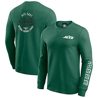 Men's Darius Rucker Collection by Fanatics Green New York Jets Washed Waffle-Knit Long Sleeve T-Shirt