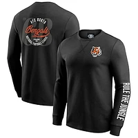 Men's Darius Rucker Collection by Fanatics Black Cincinnati Bengals Washed Waffle-Knit Long Sleeve T-Shirt