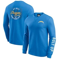 Men's Darius Rucker Collection by Fanatics Powder Blue Los Angeles Chargers Washed Waffle-Knit Long Sleeve T-Shirt