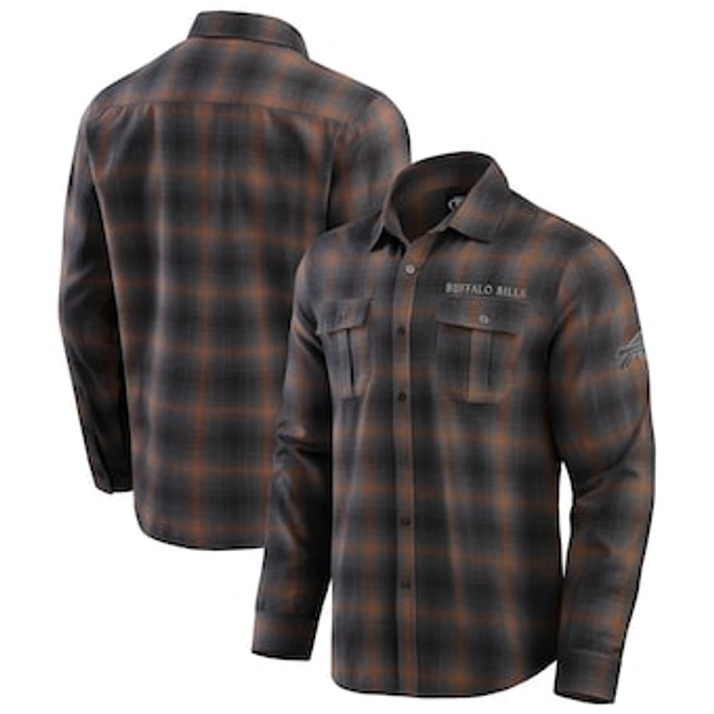 Men's Darius Rucker Collection by Fanatics Tan Buffalo Bills Classic Flannel Long Sleeve Button-Up Shirt