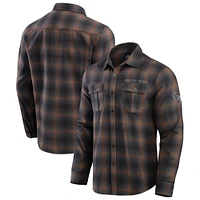 Men's Darius Rucker Collection by Fanatics Charcoal Houston Texans Classic Flannel Long Sleeve Button-Up Shirt