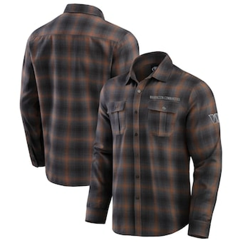 Men's Darius Rucker Collection by Fanatics Tan Washington Commanders Classic Flannel Long Sleeve Button-Up Shirt