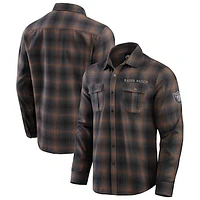 Men's Darius Rucker Collection by Fanatics Tan Las Vegas Raiders Classic Flannel Long Sleeve Button-Up Shirt