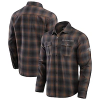 Men's Darius Rucker Collection by Fanatics Charcoal New Orleans Saints Classic Flannel Long Sleeve Button-Up Shirt