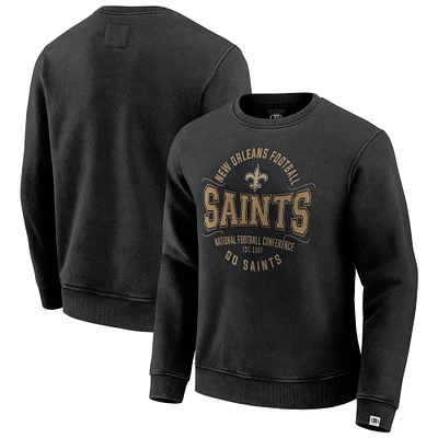 Men's Darius Rucker Collection by Fanatics Black New Orleans Saints Vintage Pullover Sweatshirt