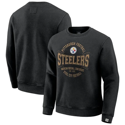 Men's Darius Rucker Collection by Fanatics Black Pittsburgh Steelers Vintage Pullover Sweatshirt