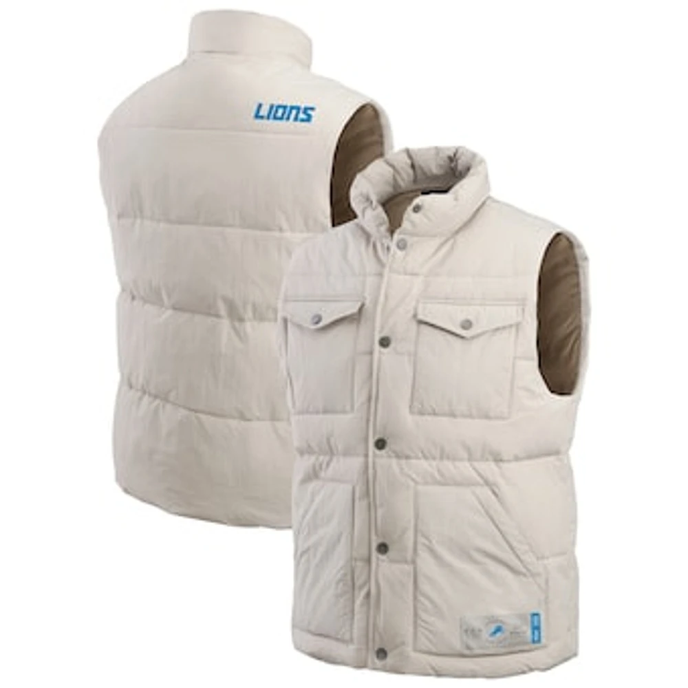 Men's Darius Rucker Collection by Fanatics Cream Detroit Lions Puffer Full-Snap Vest