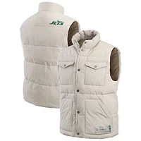 Men's Darius Rucker Collection by Fanatics Cream New York Jets Puffer Full-Snap Vest