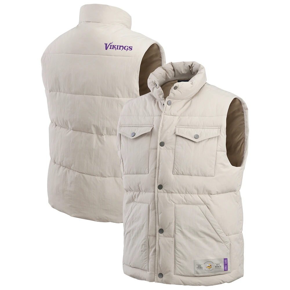 Men's Darius Rucker Collection by Fanatics Cream Minnesota Vikings Puffer Full-Snap Vest