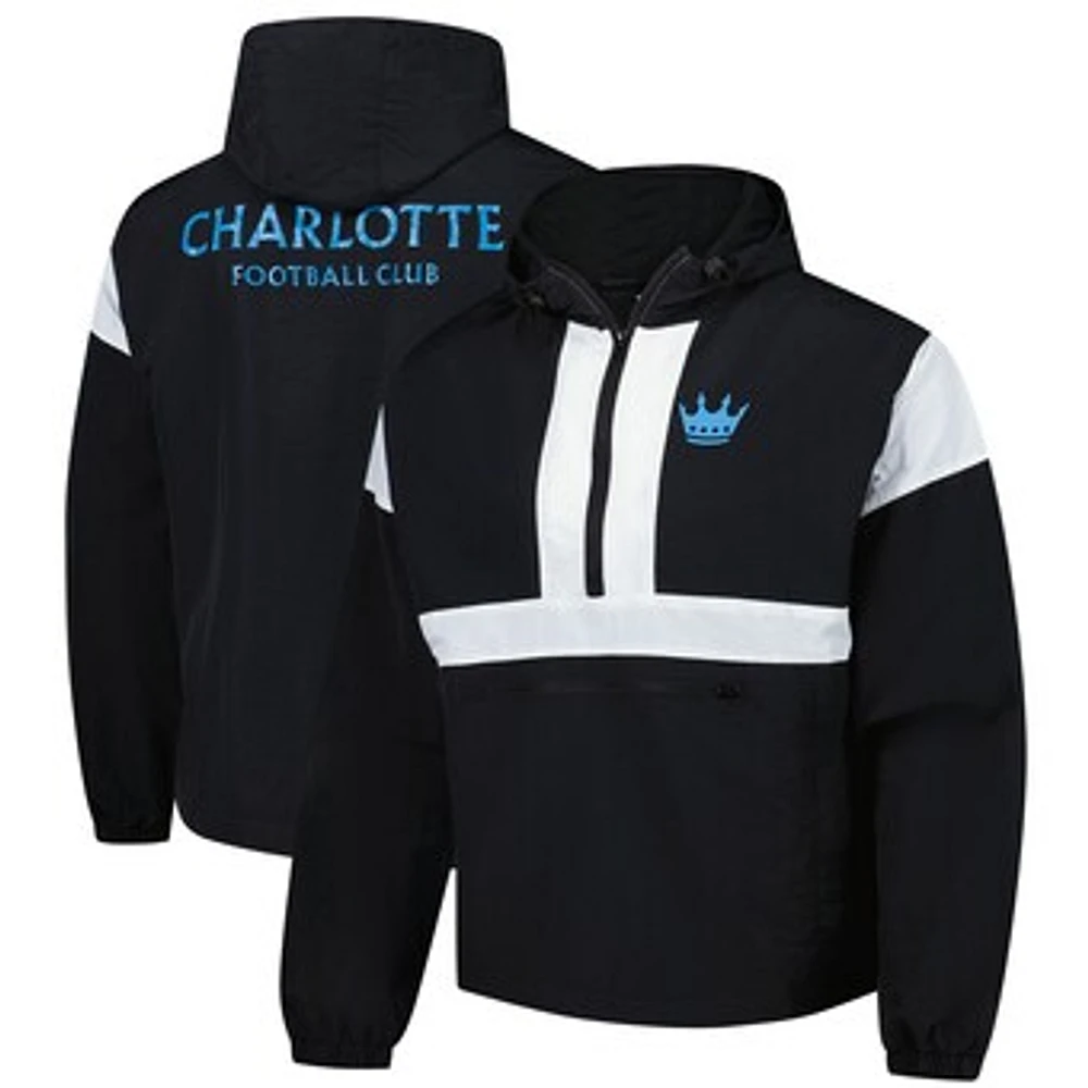 Men's Black Charlotte FC '90s Premium Anorak Half-Zip Hoodie Jacket