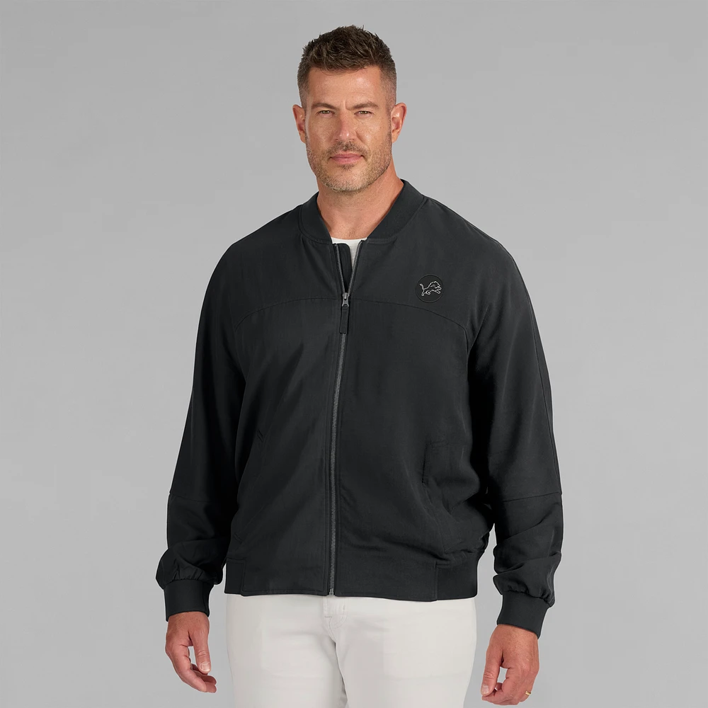 Men's J. Palmer Black Detroit Lions Lightweight Cover-4 Tri-Blend Full-Zip Jacket