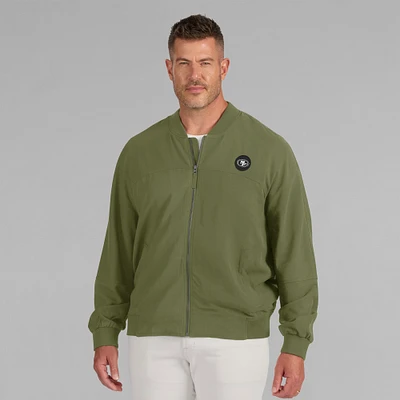 Men's J. Palmer Olive San Francisco 49ers Lightweight Cover-4 Tri-Blend Full-Zip Jacket