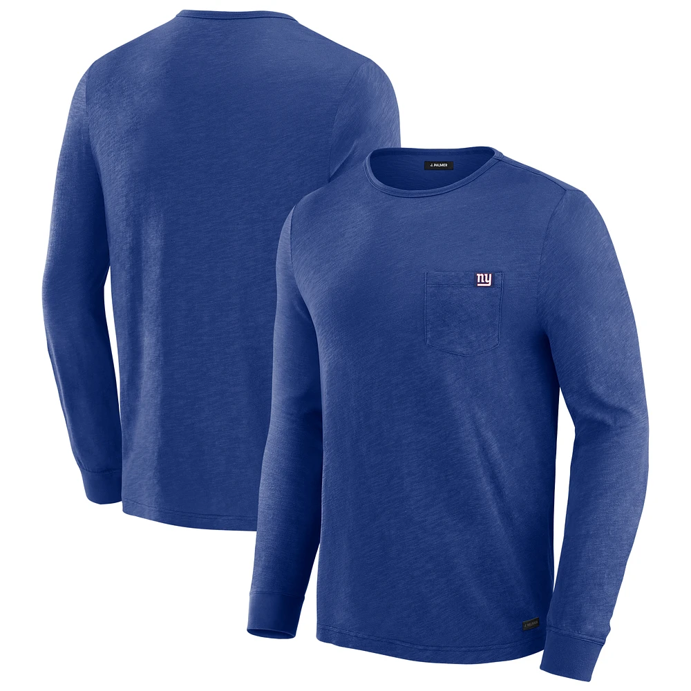 Men's J. Palmer Blue New York Giants In-The-Pocket Long Sleeve T-Shirt