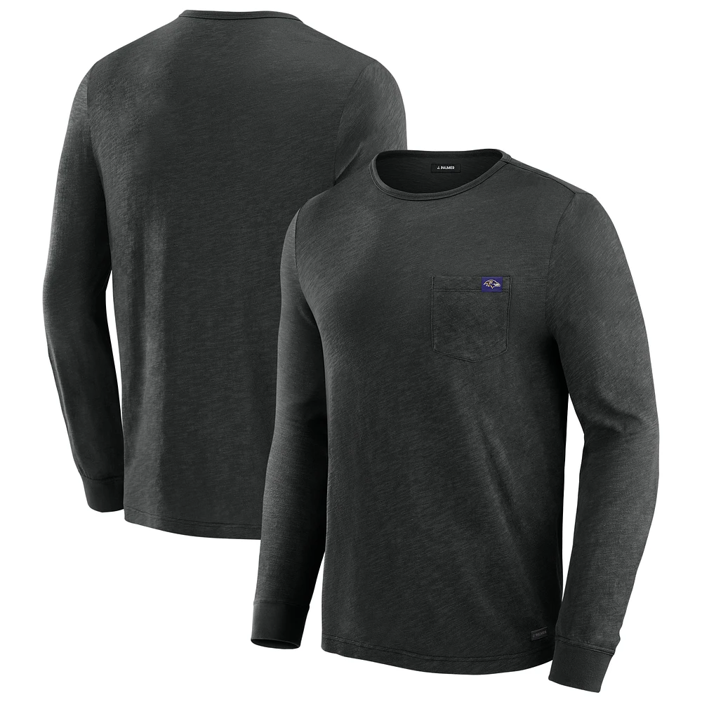 Men's J. Palmer Black Baltimore Ravens In-The-Pocket Long Sleeve T-Shirt