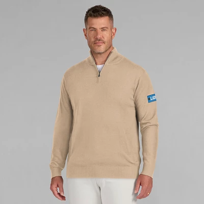 Men's J. Palmer Tan Detroit Lions Franchise Quarter-Zip Sweater