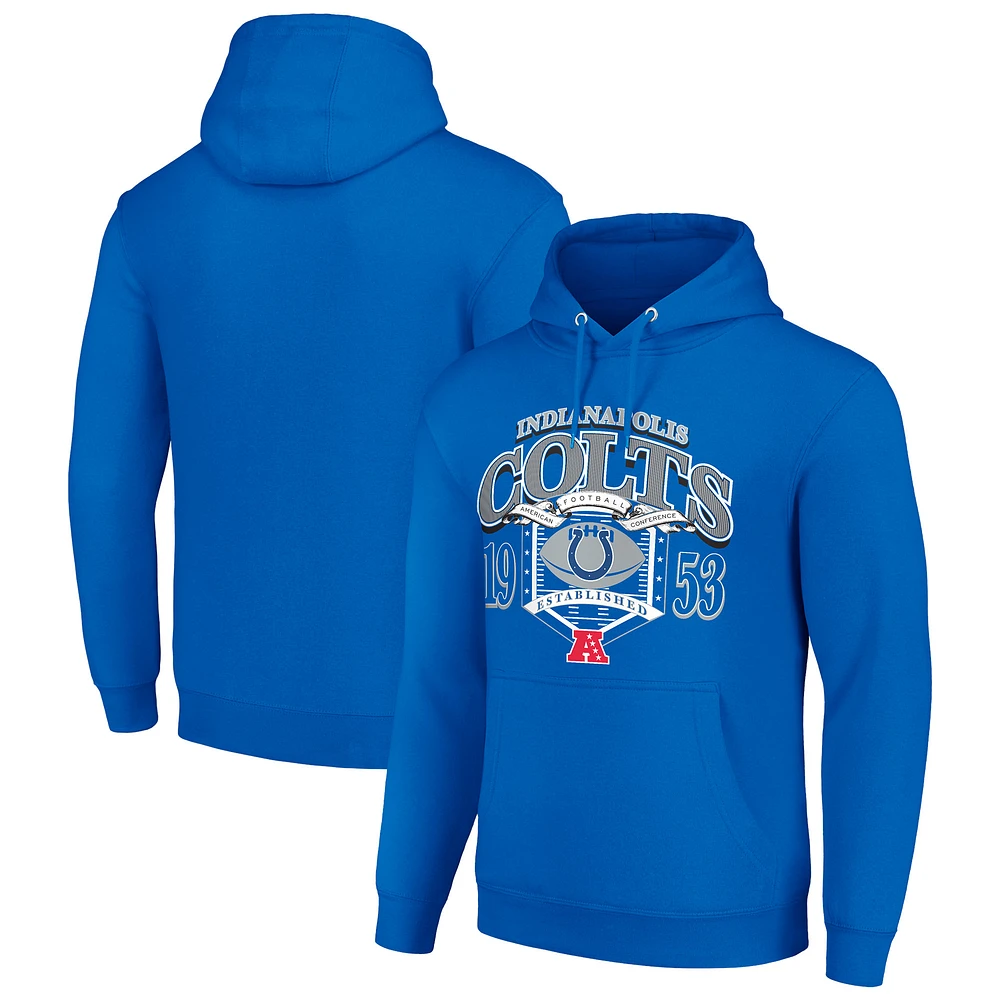 Men's Starter Royal Indianapolis Colts 80s Retro Pullover Hoodie