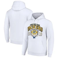 Men's Starter White Green Bay Packers 80s Retro Pullover Hoodie