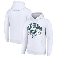 Men's Starter White Philadelphia Eagles 80s Retro Pullover Hoodie