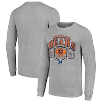 Men's Starter Heather Gray Chicago Bears Retro Long Sleeve Graphic T-Shirt