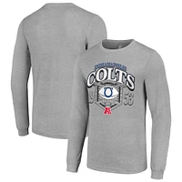 Men's Starter Heather Gray Indianapolis Colts Retro Long Sleeve Graphic T-Shirt
