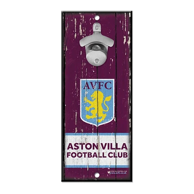 WinCraft Aston Villa 5" x 11" Bottle Opener Wood Sign