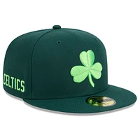 Men's New Era  Green Boston Celtics 2024/25 City Edition Alternate 59FIFTY Fitted Hat