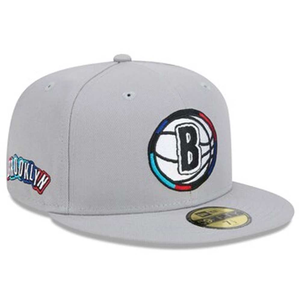 Men's New Era  Gray Brooklyn Nets 2024/25 City Edition Alternate 59FIFTY Fitted Hat