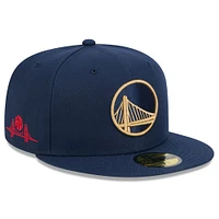 Men's New Era  Navy Golden State Warriors 2024/25 City Edition Alternate 59FIFTY Fitted Hat