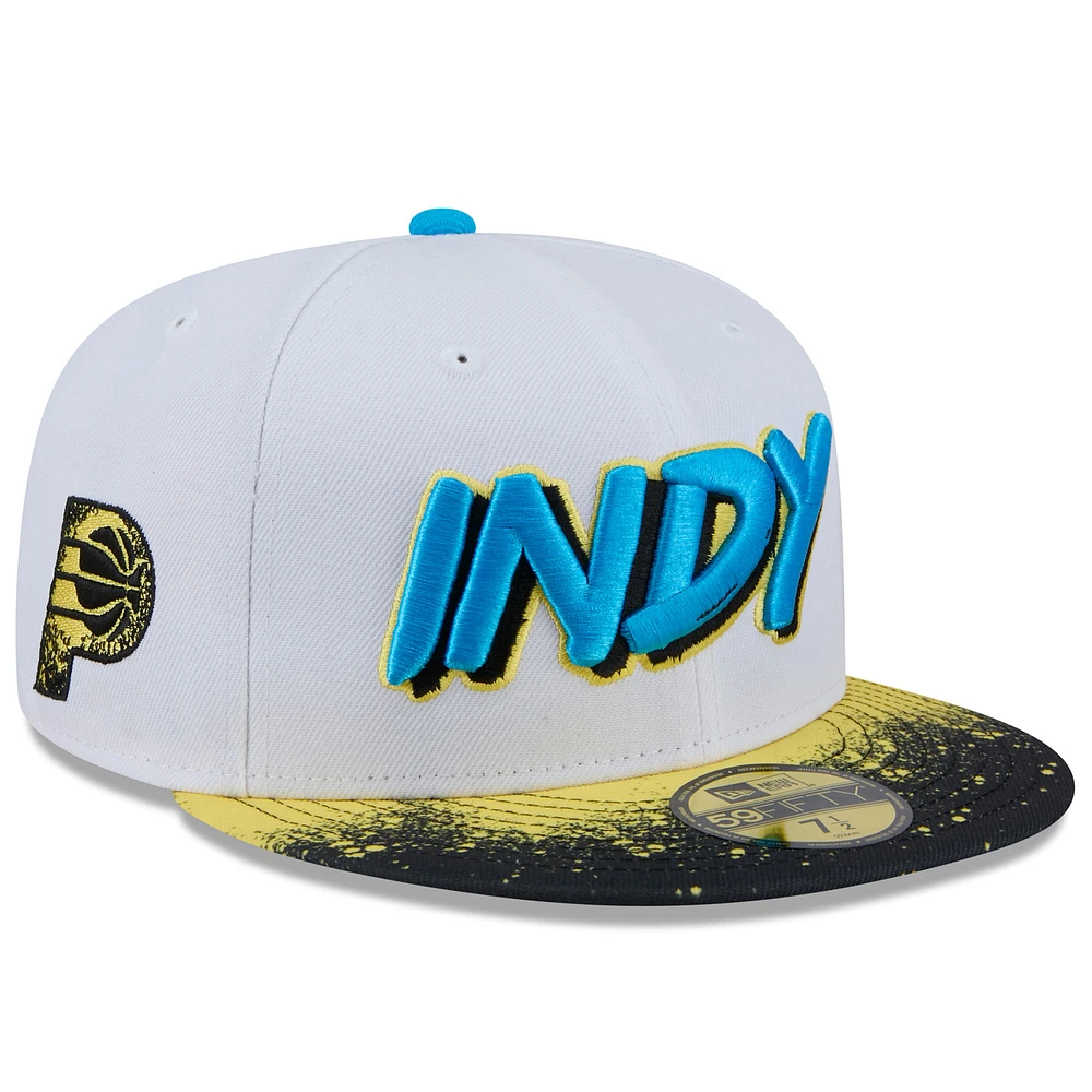 Men's New Era  White Indiana Pacers 2024/25 City Edition 59FIFTY Fitted Hat