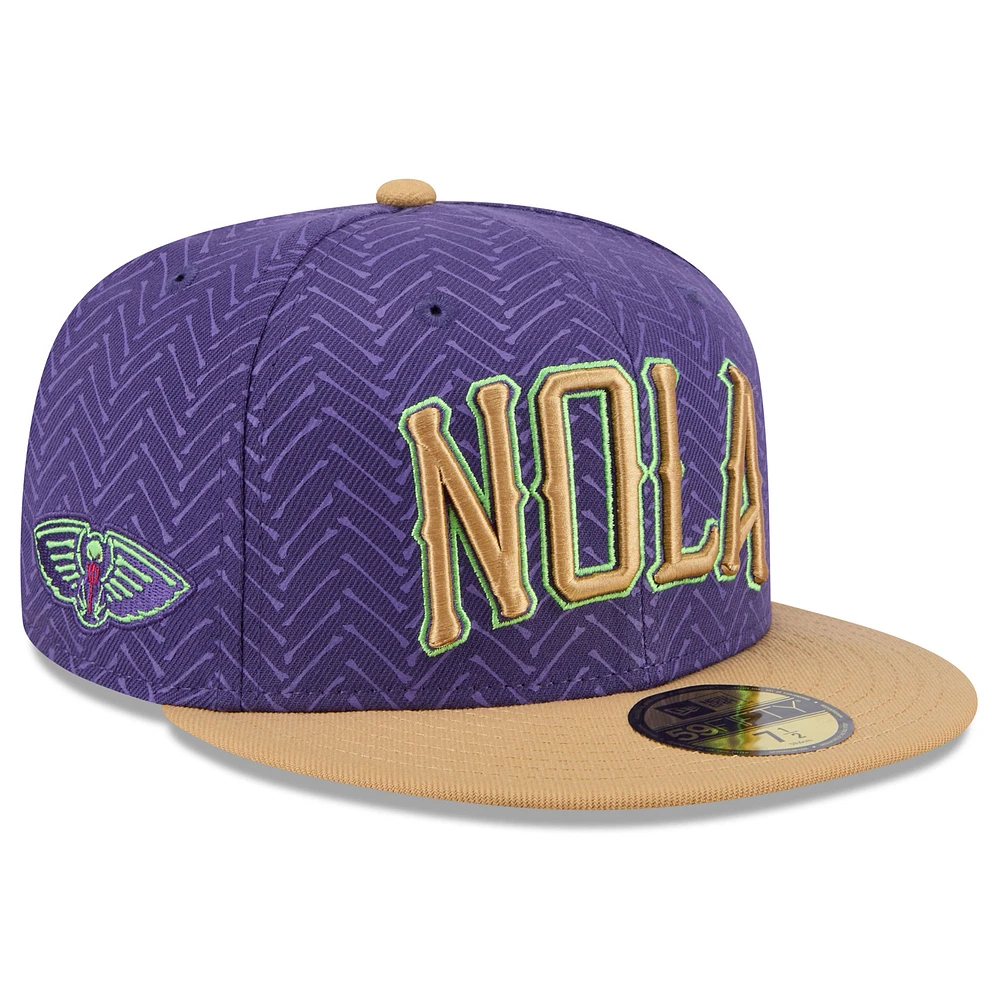 Men's New Era  Purple Orleans Pelicans 2024/25 City Edition 59FIFTY Fitted Hat