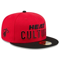 Men's New Era  Red Miami Heat 2024/25 City Edition 59FIFTY Fitted Hat