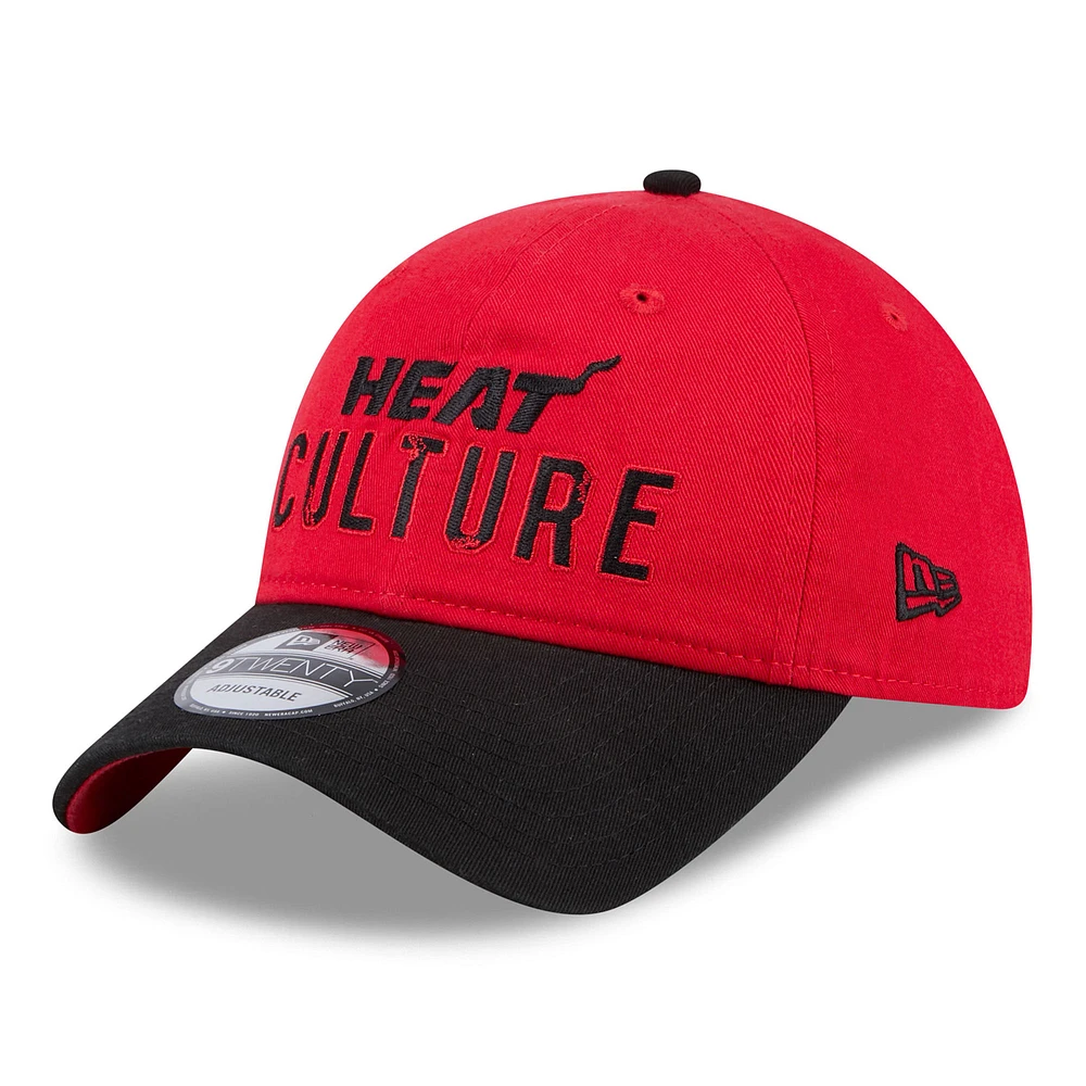 Men's New Era  Red Miami Heat 2024/25 City Edition 9TWENTY Adjustable Hat