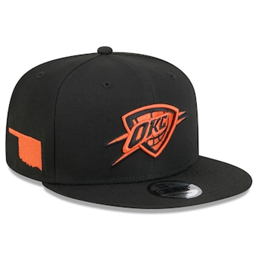 Men's New Era  Black Oklahoma City Thunder 2024/25 City Edition Alternate 9FIFTY Snapback Hat