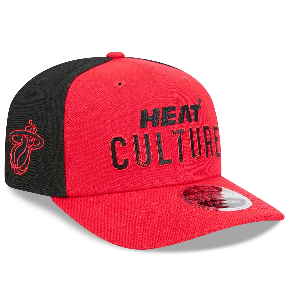 Men's New Era  Red Miami Heat 2024/25 City Edition 9SEVENTY Stretch-Snap Hat