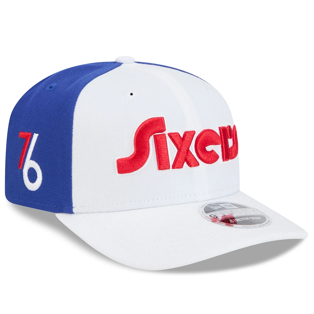 Men's New Era  White Philadelphia 76ers 2024/25 City Edition 9SEVENTY Stretch-Snap Hat