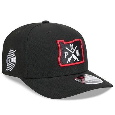 Men's New Era  Black Portland Trail Blazers 2024/25 City Edition 9SEVENTY Stretch-Snap Hat