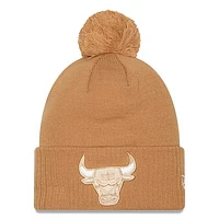 Men's New Era  Tan Chicago Bulls 2024/25 City Edition Cuffed Knit Hat with Pom