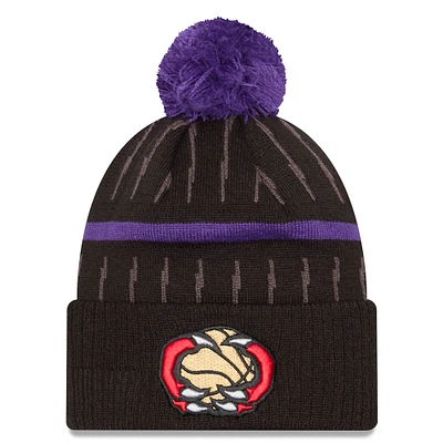 Men's New Era  Black Toronto Raptors 2024/25 City Edition Cuffed Knit Hat with Pom