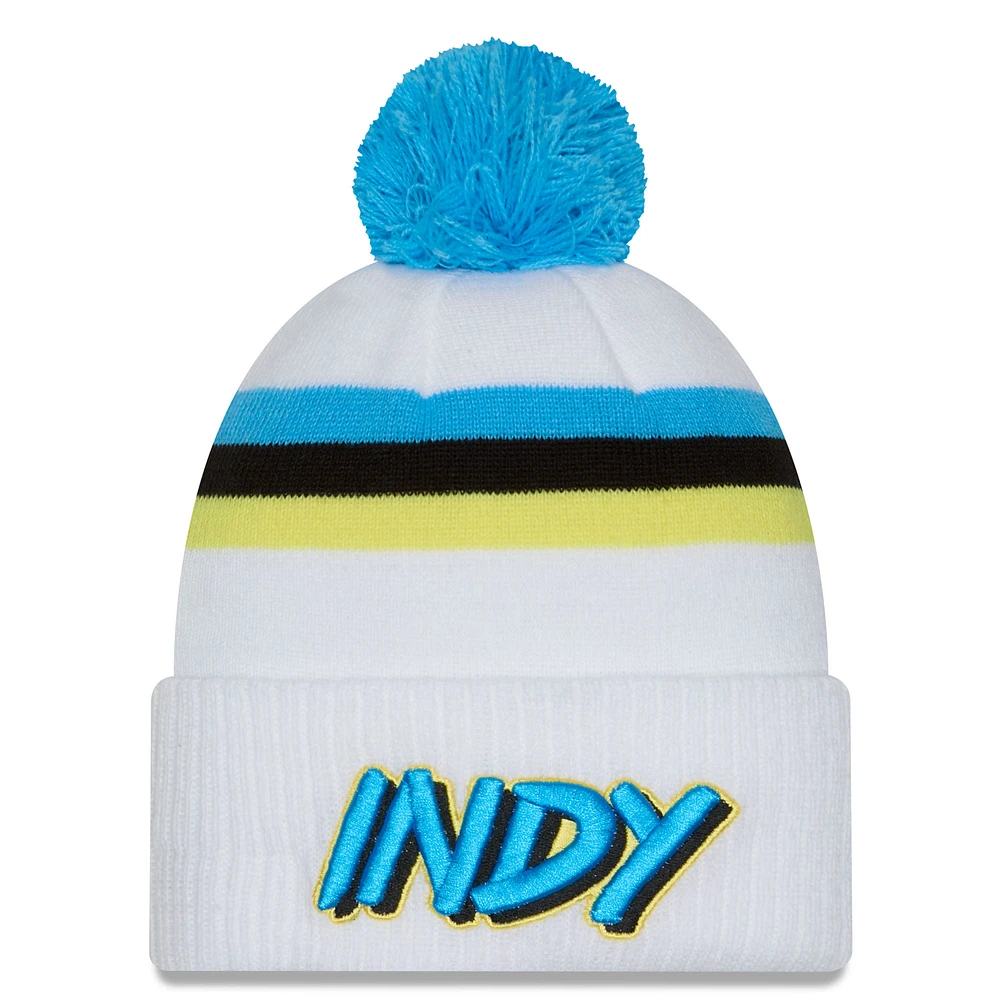 Men's New Era  White Indiana Pacers 2024/25 City Edition Cuffed Knit Hat with Pom