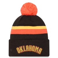 Men's New Era  Black Oklahoma City Thunder 2024/25 City Edition Cuffed Knit Hat with Pom