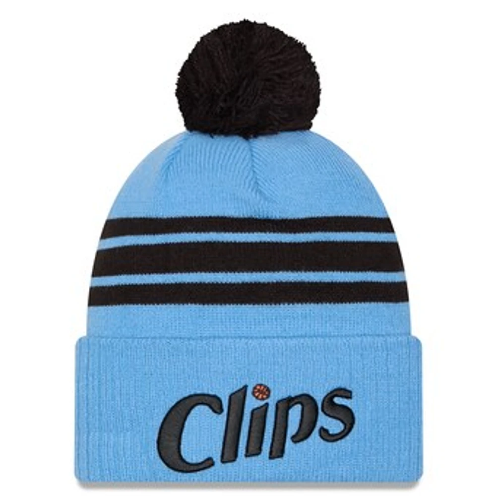 Men's New Era  Blue LA Clippers 2024/25 City Edition Cuffed Knit Hat with Pom