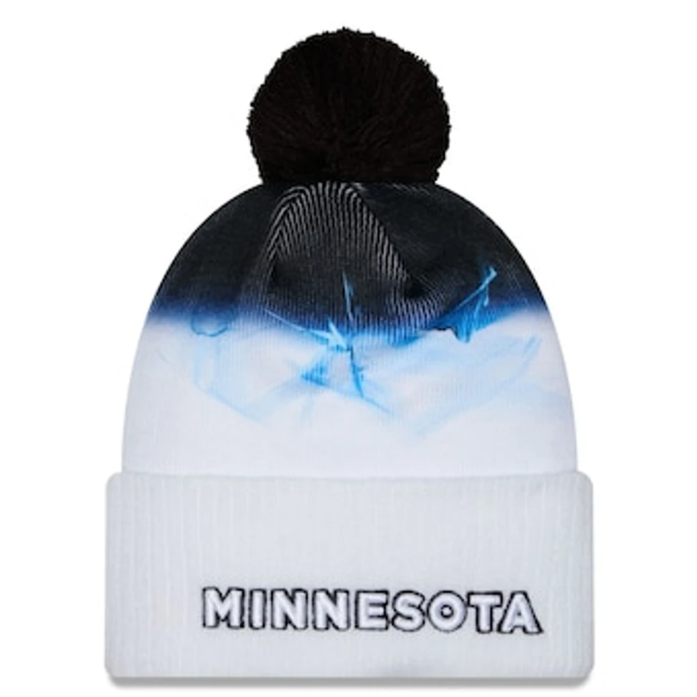 Men's New Era  White Minnesota Timberwolves 2024/25 City Edition Cuffed Knit Hat with Pom