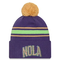 Men's New Era  Purple New Orleans Pelicans 2024/25 City Edition Cuffed Knit Hat with Pom