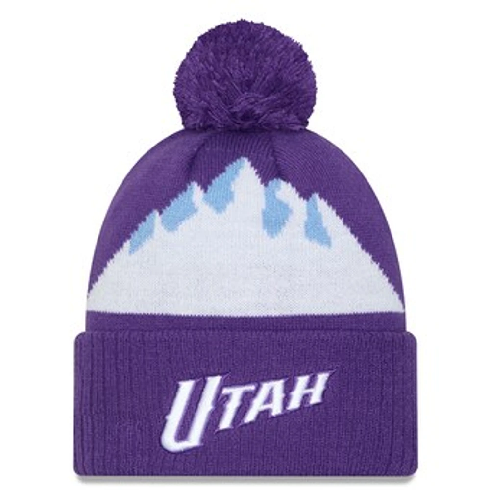 Men's New Era  Purple Utah Jazz 2024/25 City Edition Cuffed Knit Hat with Pom