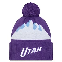 Men's New Era  Purple Utah Jazz 2024/25 City Edition Cuffed Knit Hat with Pom