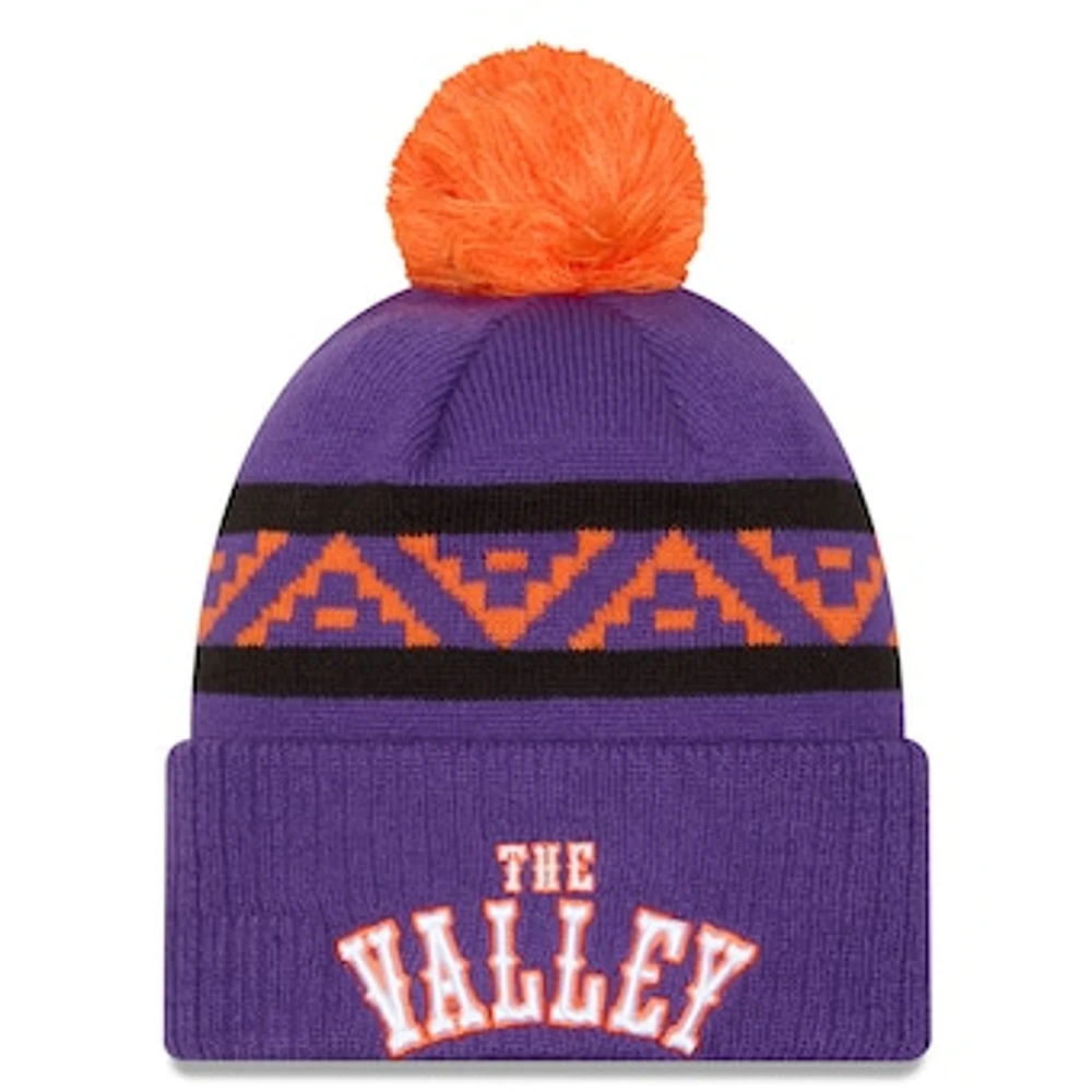 Men's New Era  Purple Phoenix Suns 2024/25 City Edition Cuffed Knit Hat with Pom